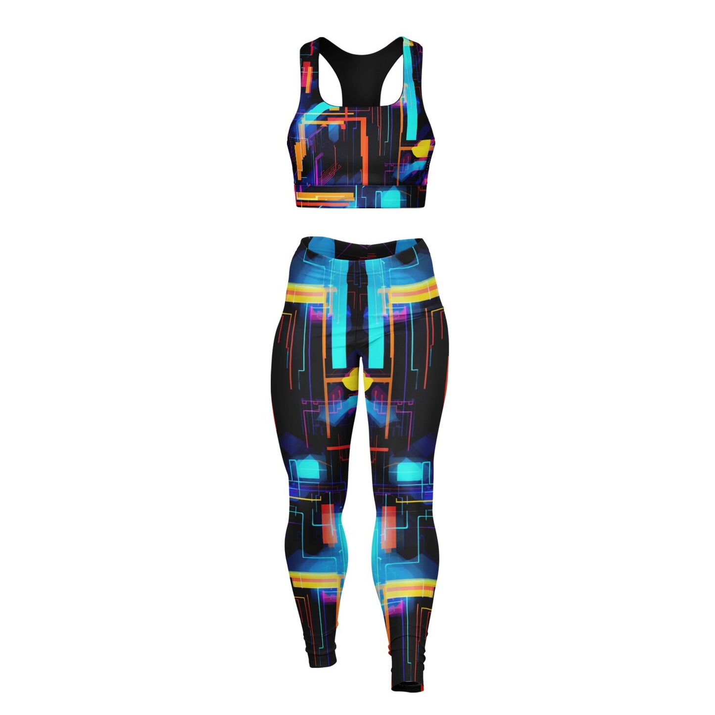 Neon 3 Padded Sports Bra & Leggings -