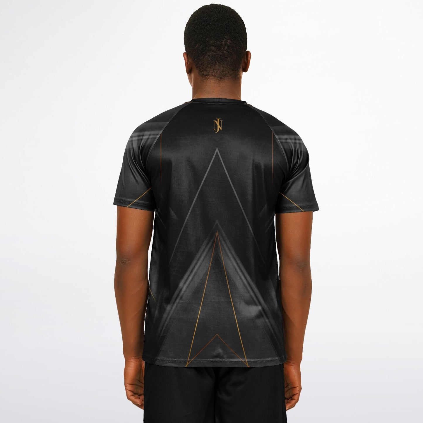 Black with Gold Lines Men's Active Wear Jersey