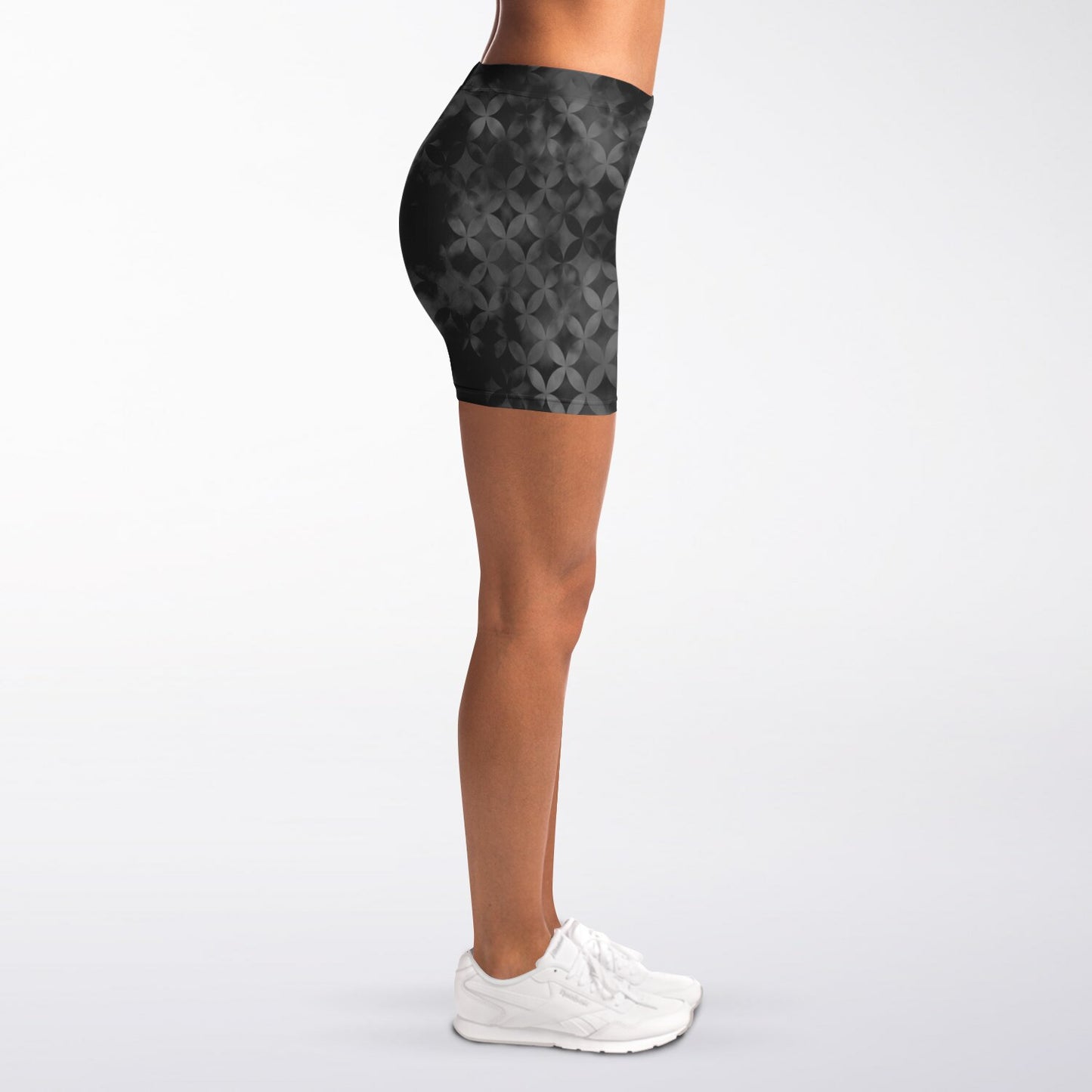 Black Noir Legging Shorts - AOP D1