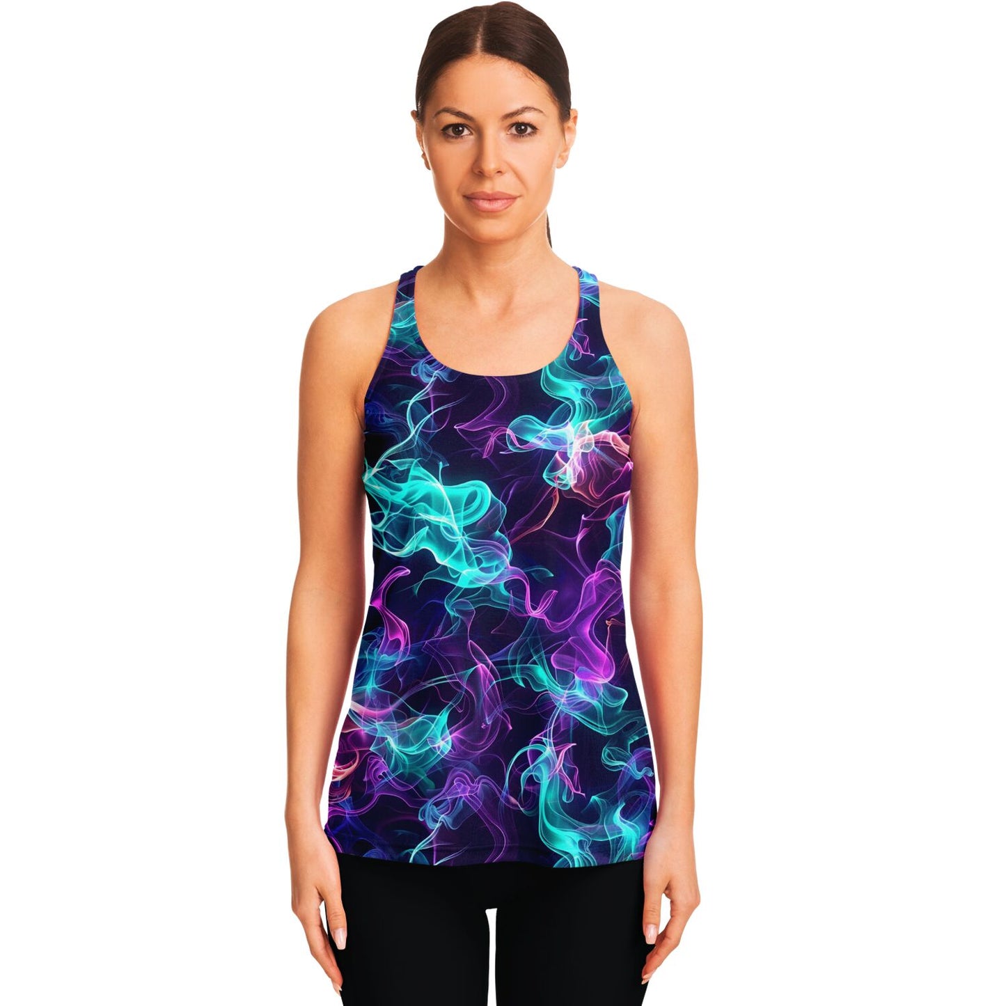 Neon Smoke Racerback Tank Top - AOP D3