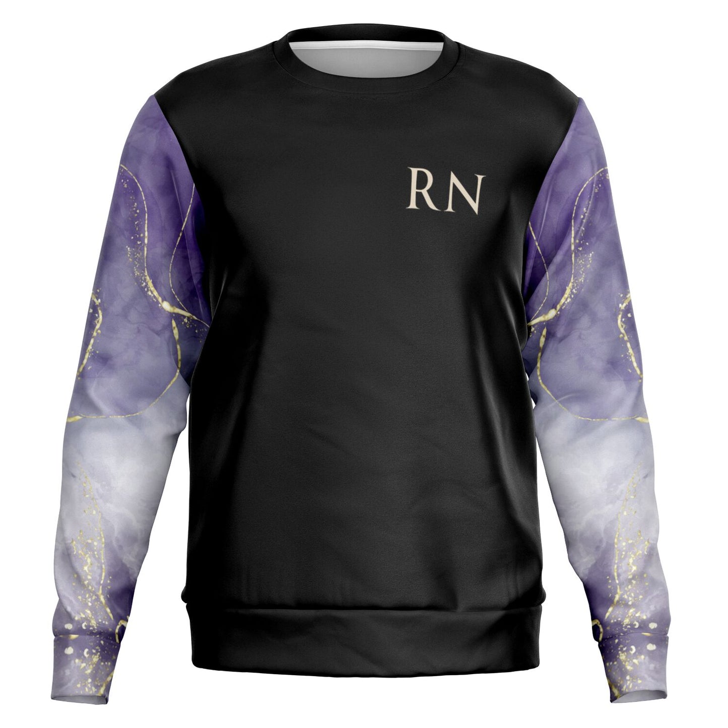 MICU RN Crew Sweatshirt -  Black,  Dark Purple with gold- Gold text