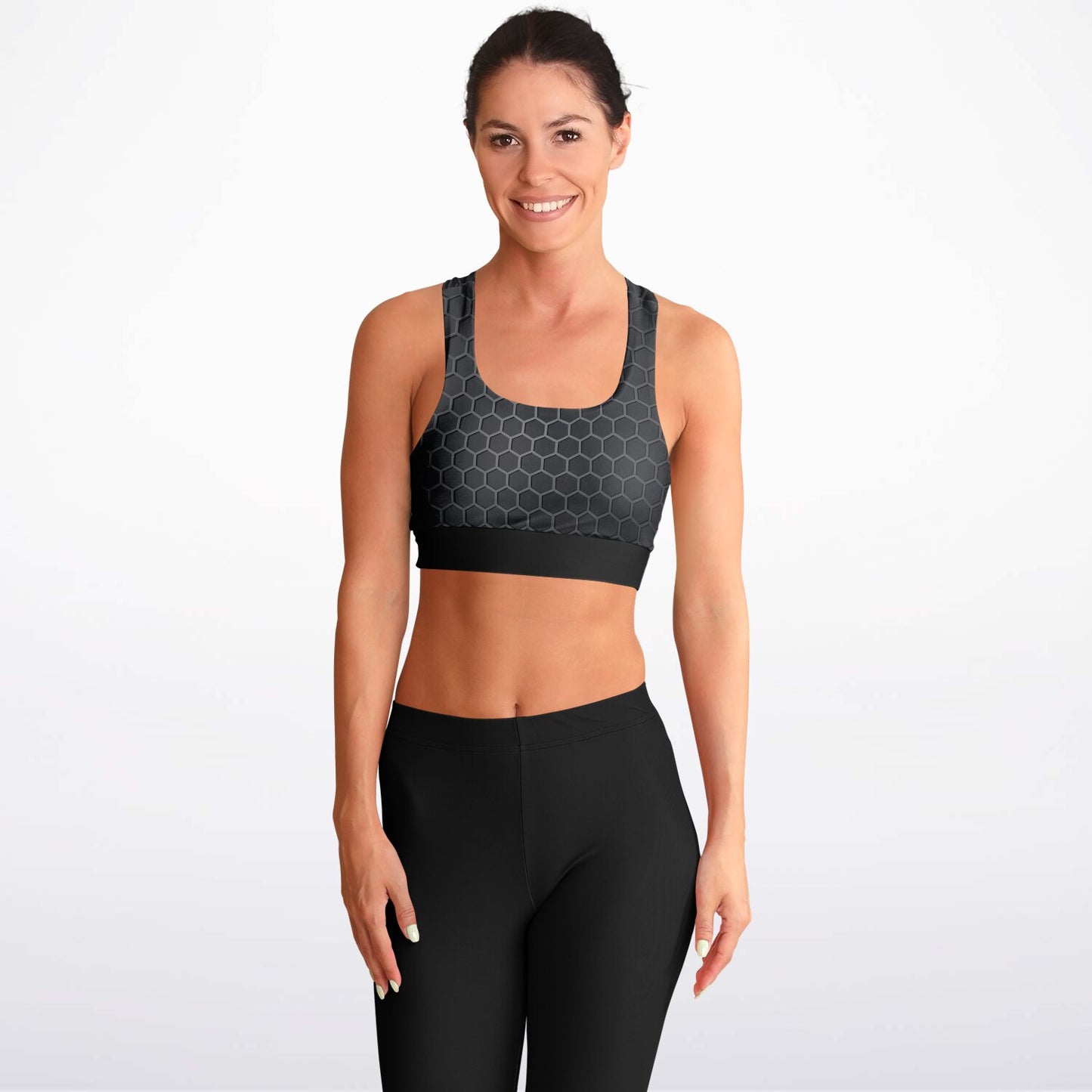 Black Carbon Padded Sports Bra