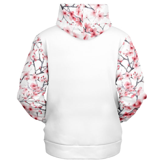 Pink Tree Blossom's Zip-Up Hoodie - AOP