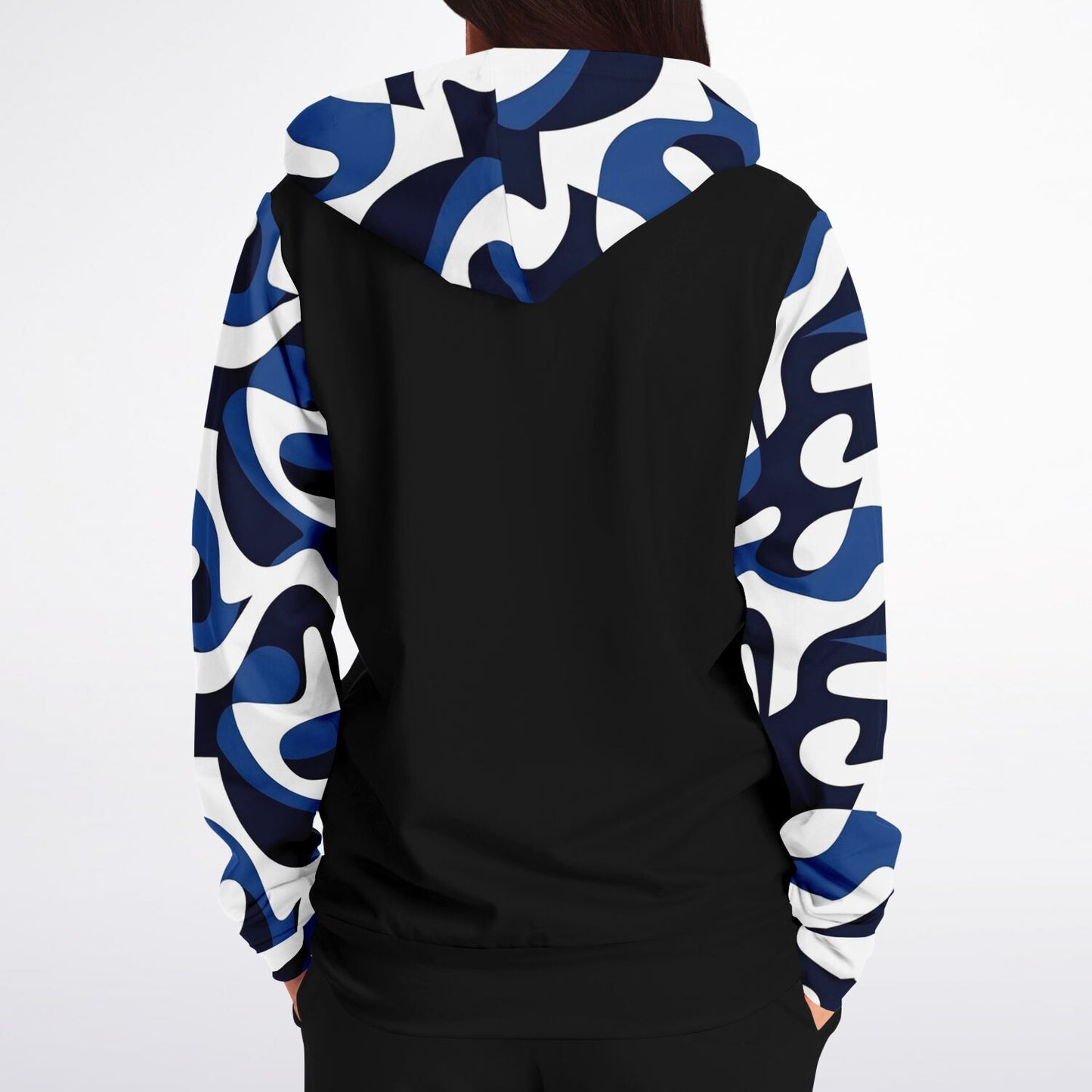 Blue and white  Zip-Up Hoodie - AOP