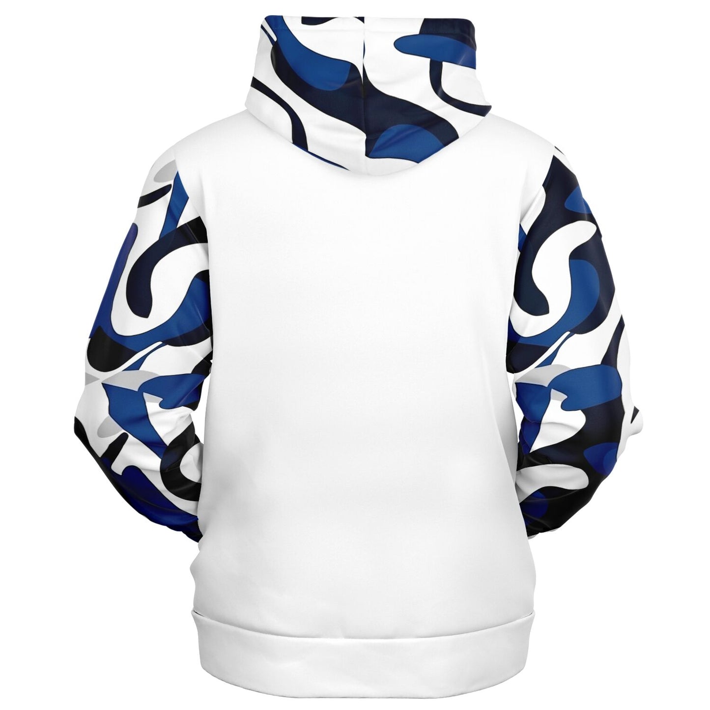 Blue with white and black Zip-Up Hoodie - AOP