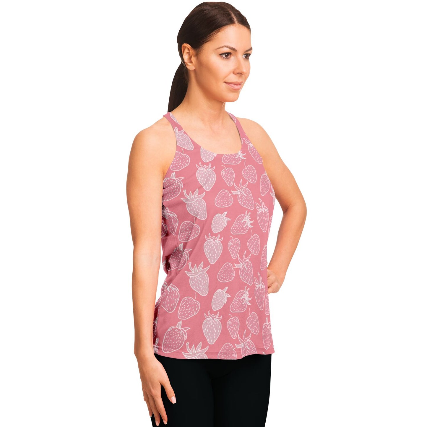 Pink Strawberry Racerback Tank Top - AOP