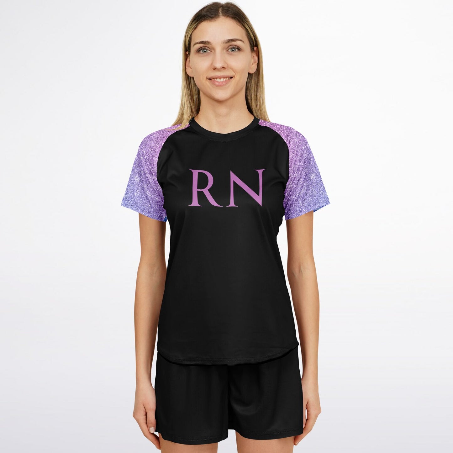 RN Active tee -  Purple and pink sleeves