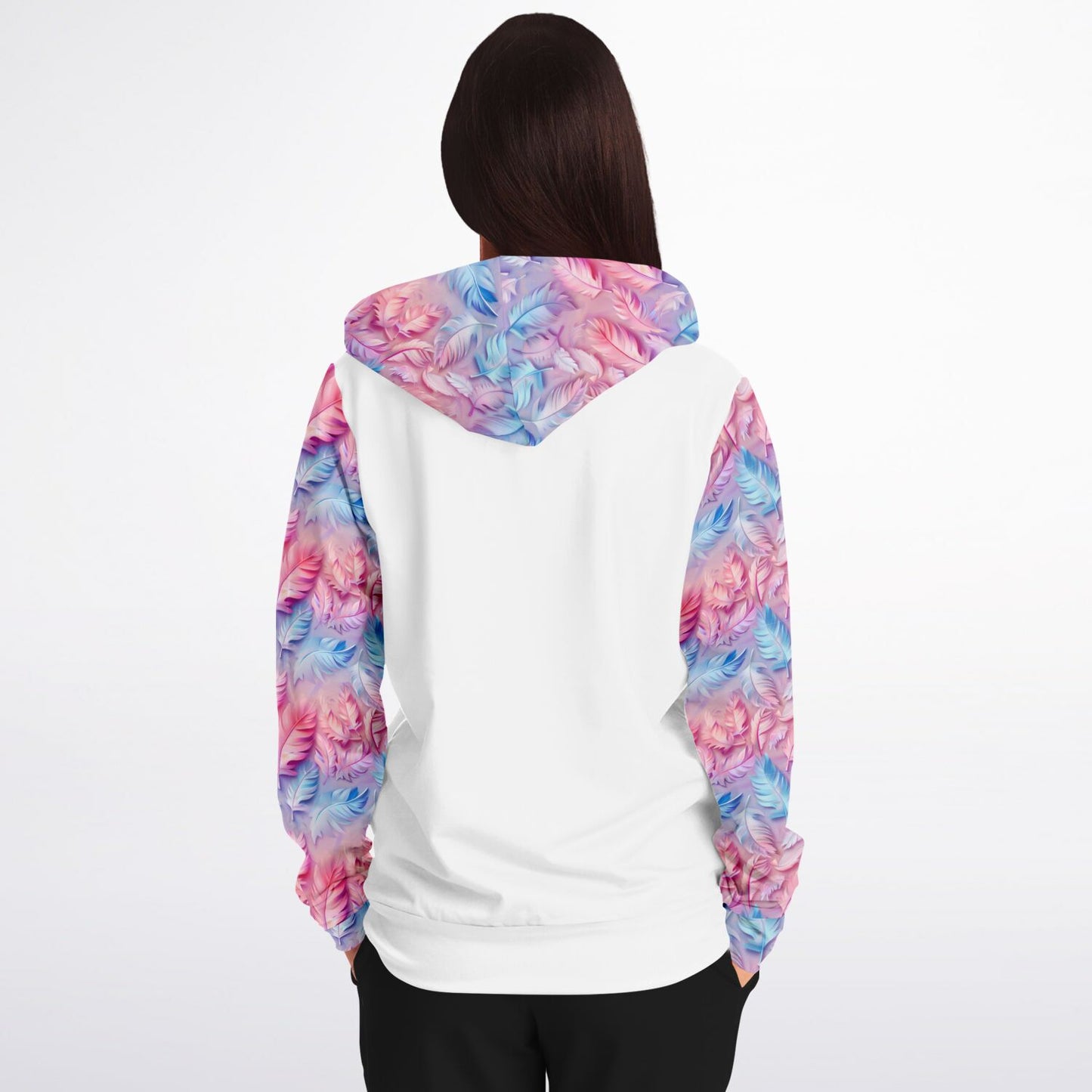 Pink and blue feathers Zip-Up Hoodie - AOP