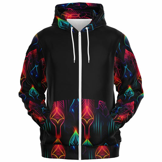 Neon Lights Zip-Up Hoodie - AOP D2
