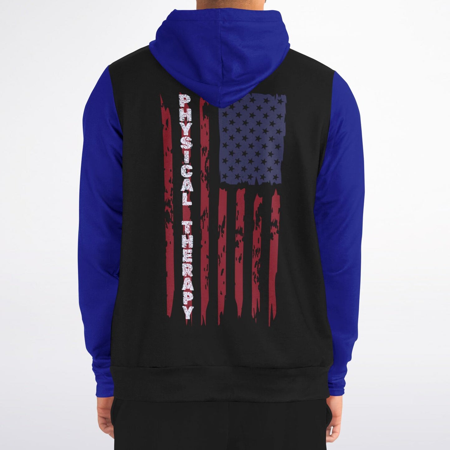 Physical Therapy US flag with Blue sleeves  Fashion Zip-Up Hoodie -