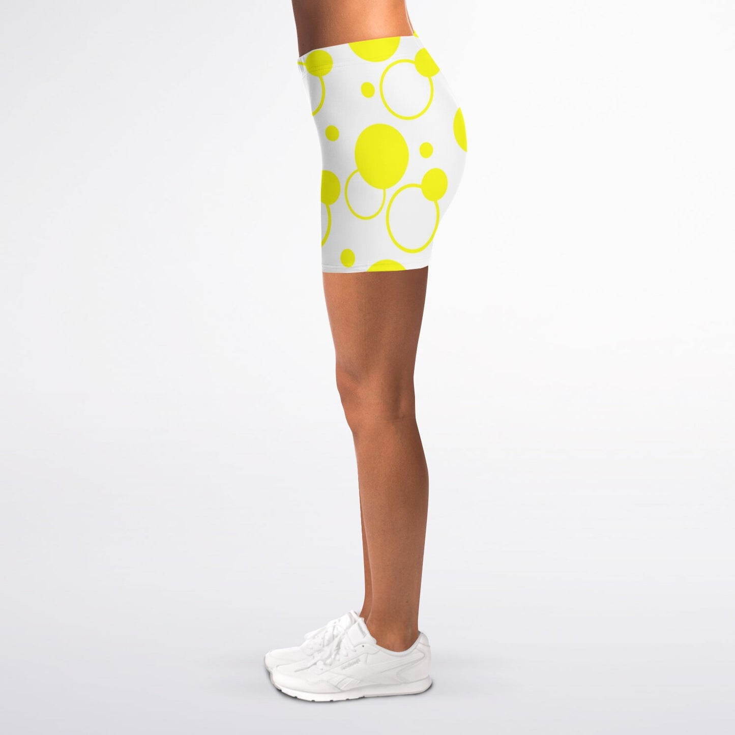 Yellow polka dots Legging Shorts - AOP D1