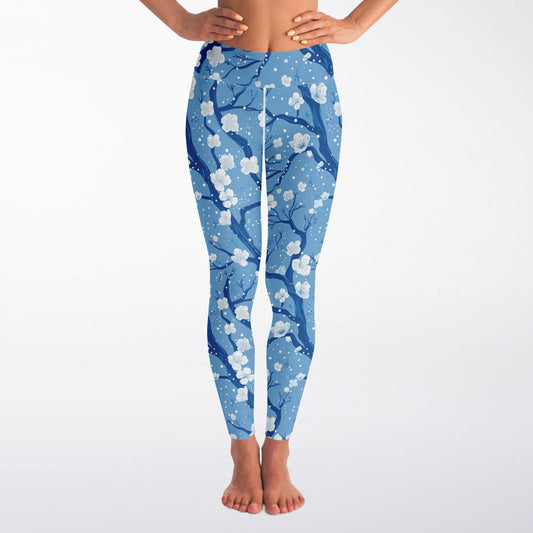Blue poplar tree Yoga Leggings - AOP