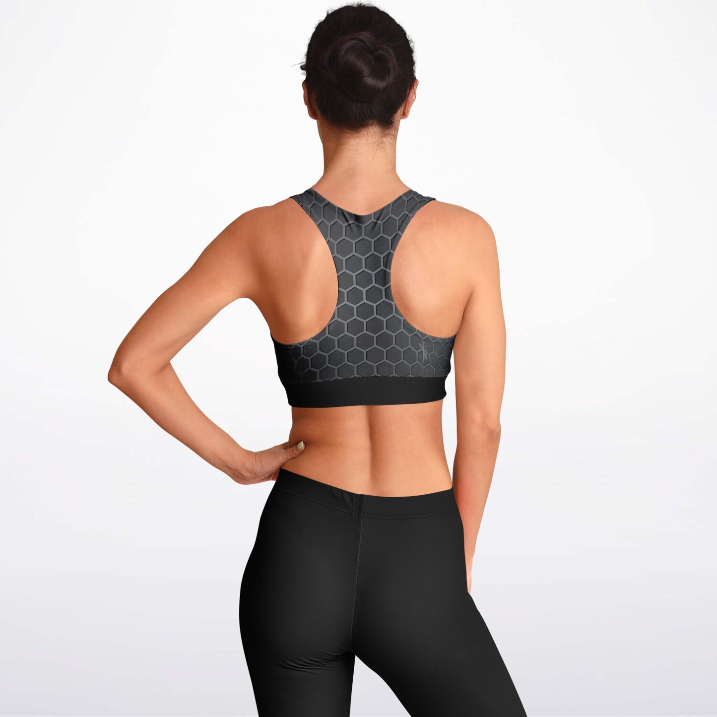 Black Carbon Padded Sports Bra