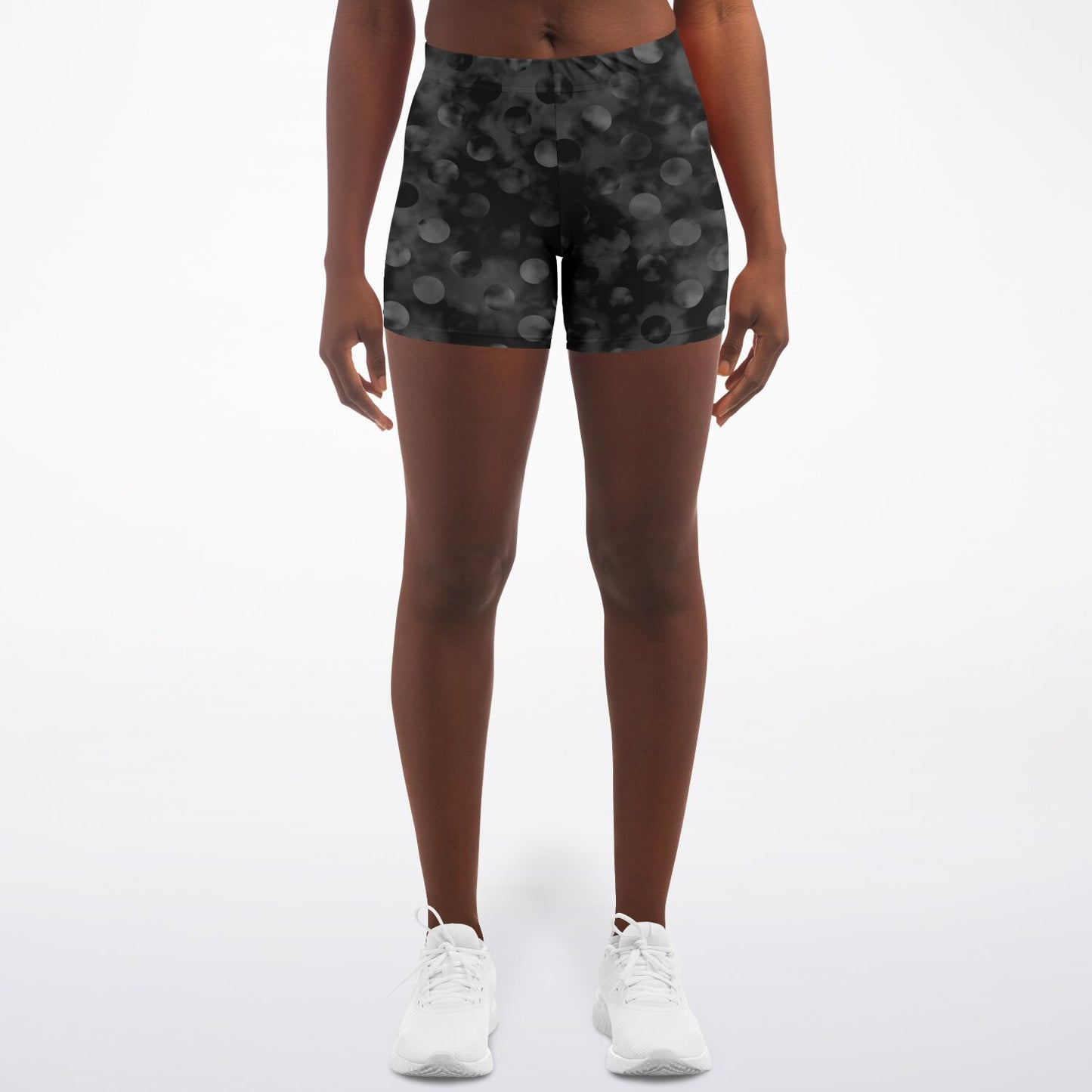 Black Dot Noir Legging Shorts - AOP