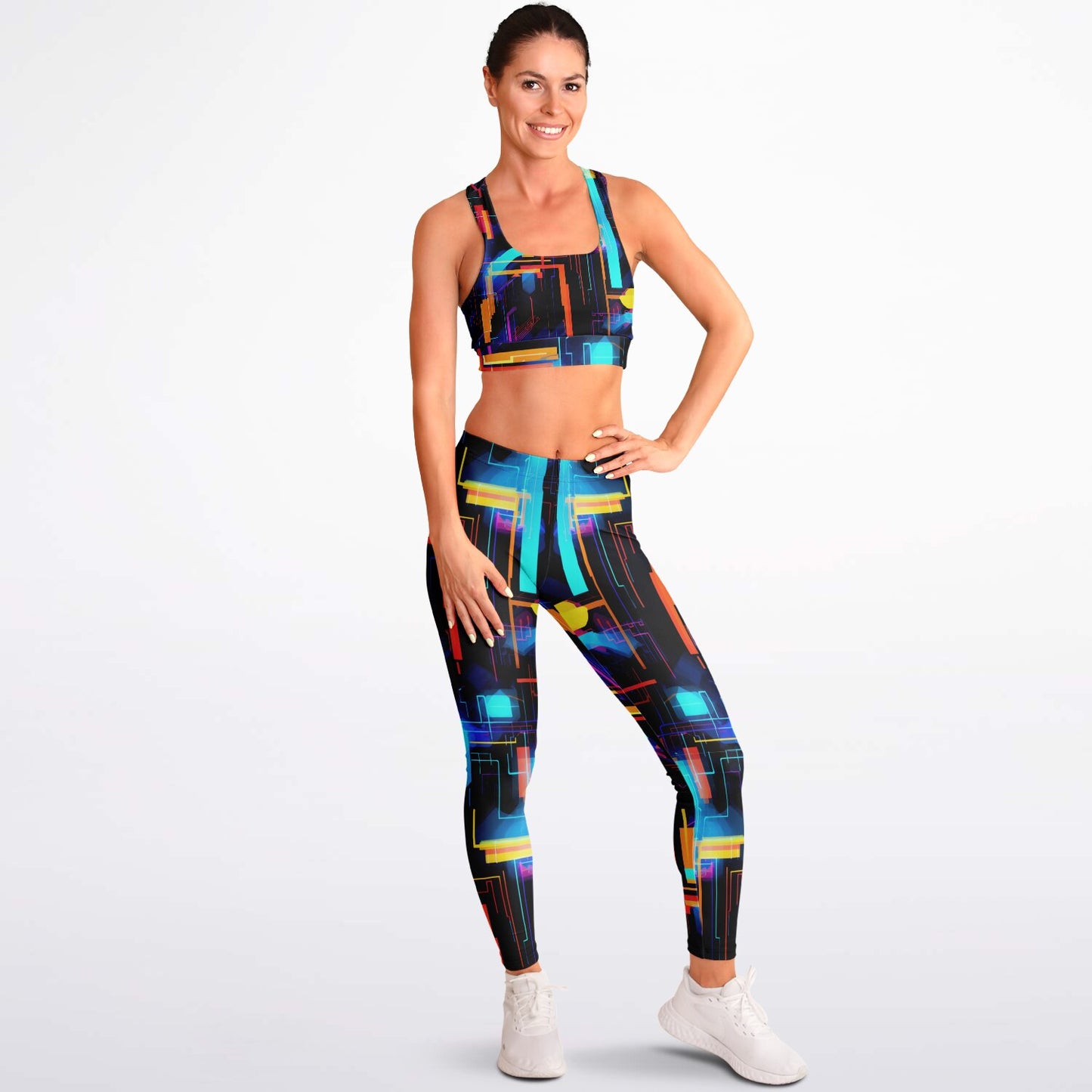 Neon 3 Padded Sports Bra & Leggings -