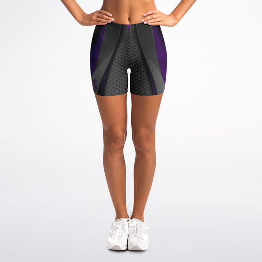 Dark Gray with Purple Legging Shorts -