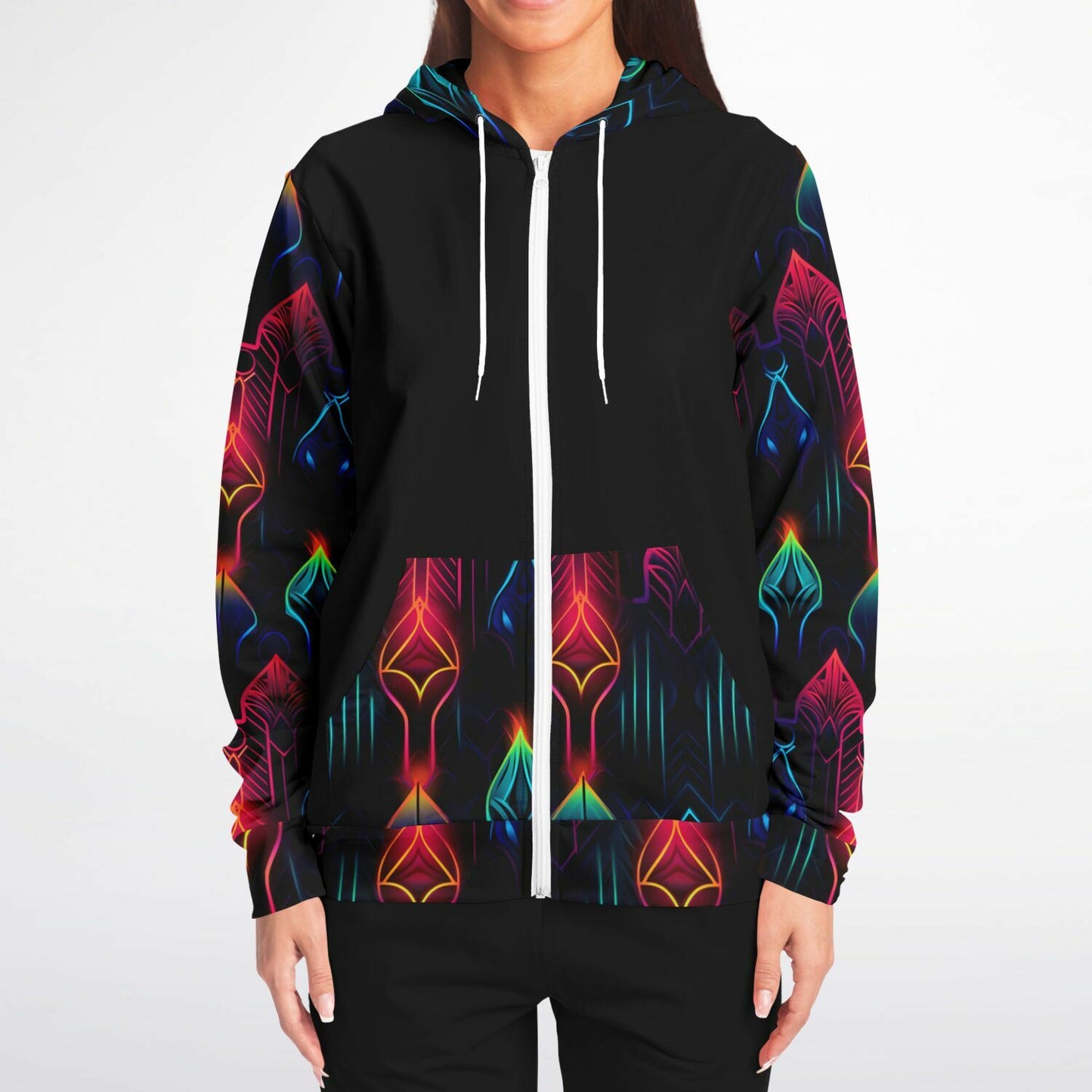 Neon Lights Zip-Up Hoodie - AOP D2