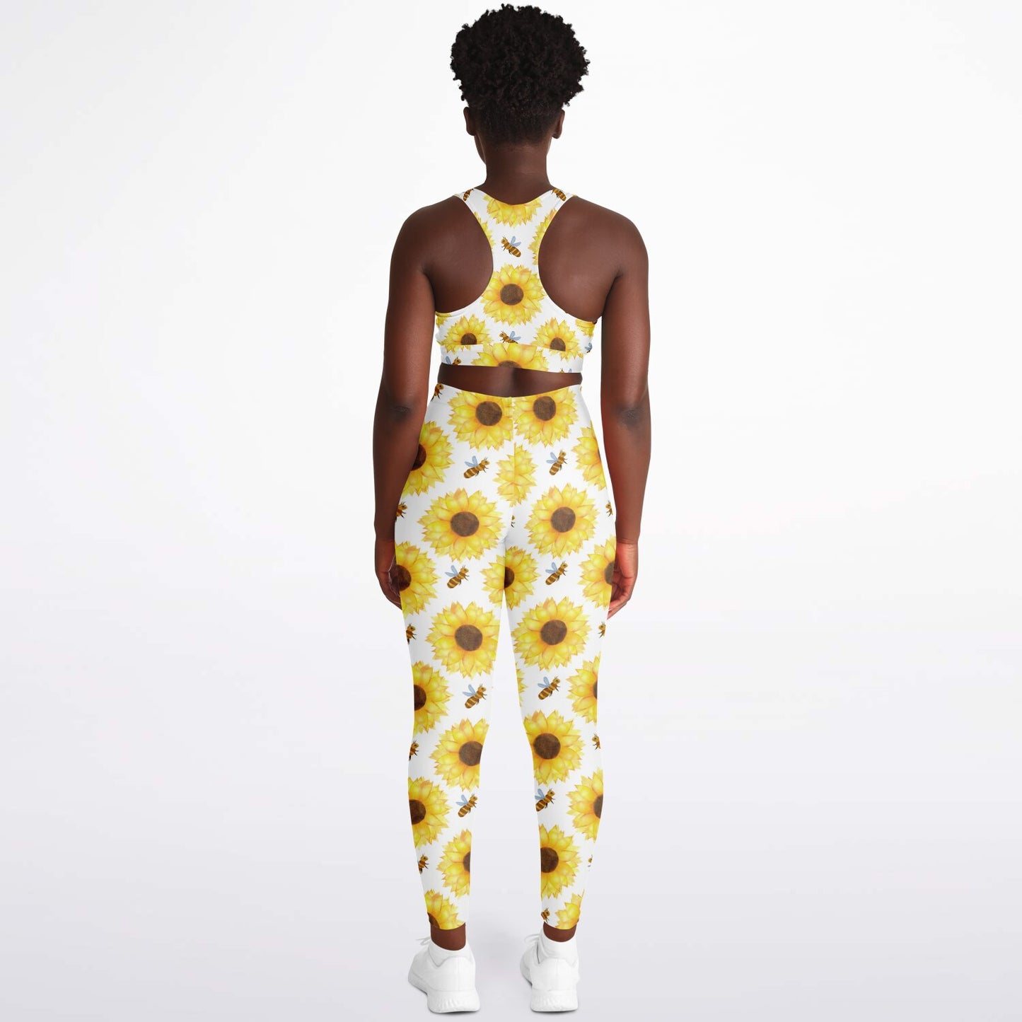 Bee's and Sunflowers Padded Sports Bra & Leggings - AOP