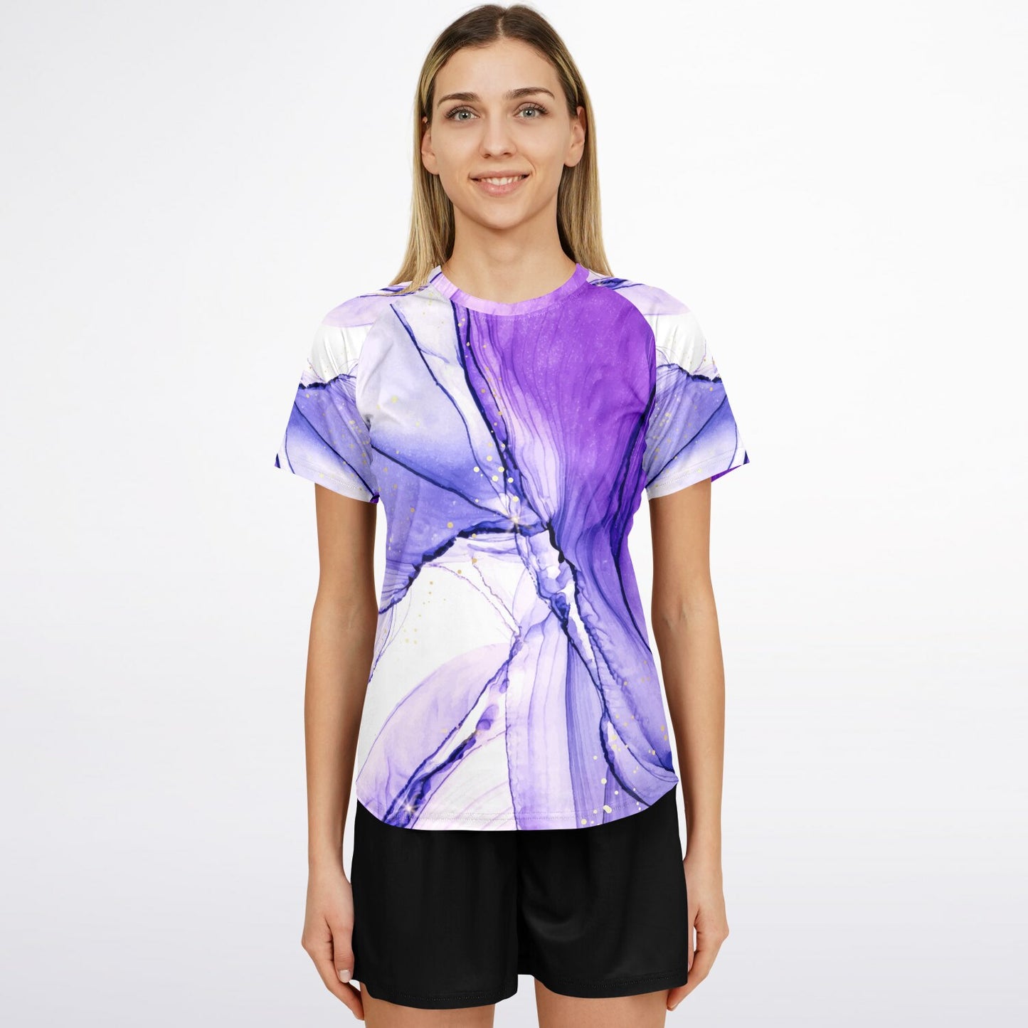 Women's active Top - Purple and white