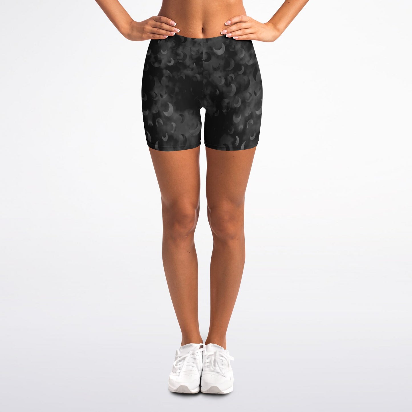 Black Moon Noir  Legging Shorts - AOP