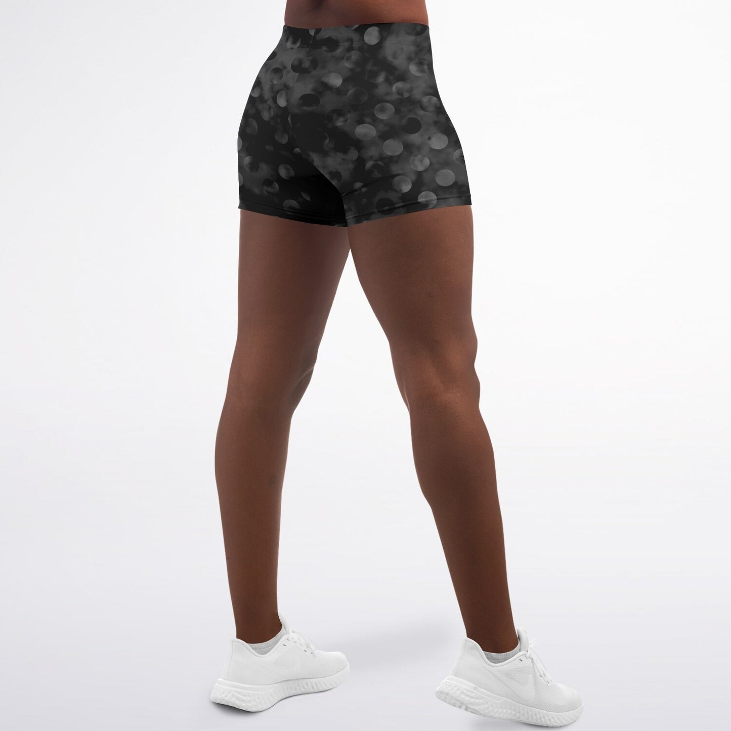 Black Dot Noir Legging Shorts - AOP