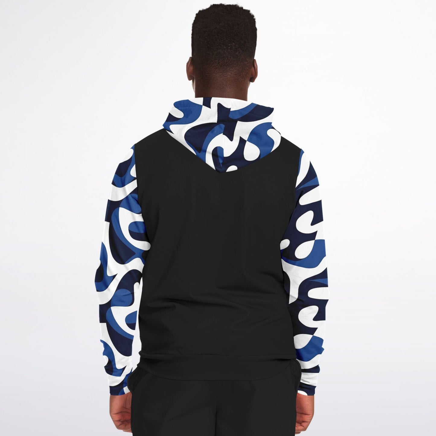 Blue and white  Zip-Up Hoodie - AOP