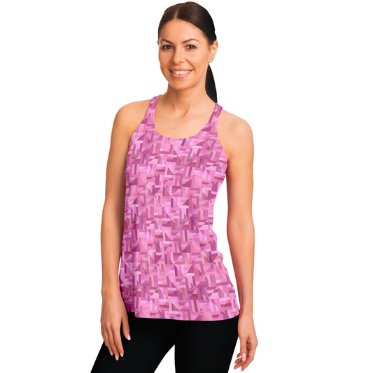 pink geometric Racerback Tank Top - AOP