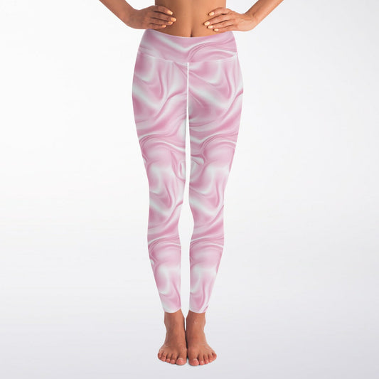 Pink Silk Yoga Leggings - AOP