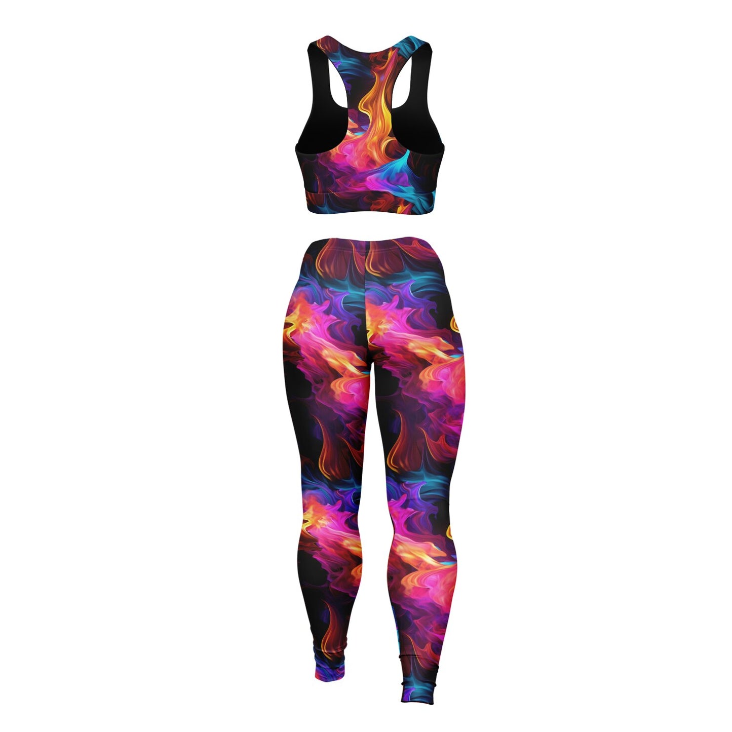 Fire and Ice Padded Sports Bra & Leggings - AOP