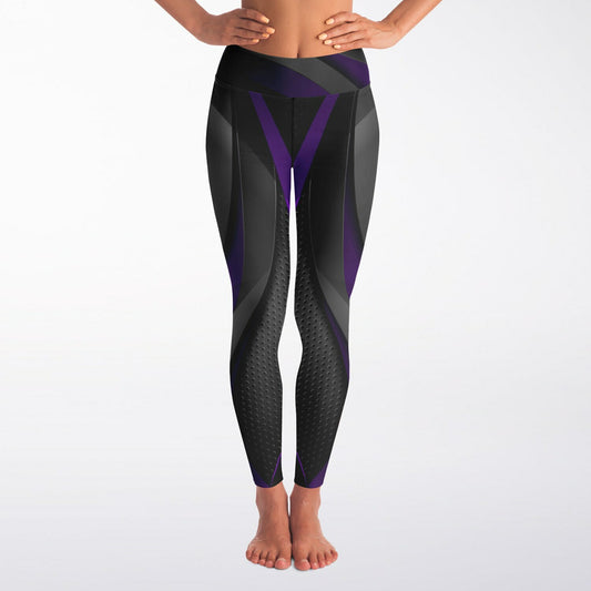 Dark gray with Purple Yoga Leggings