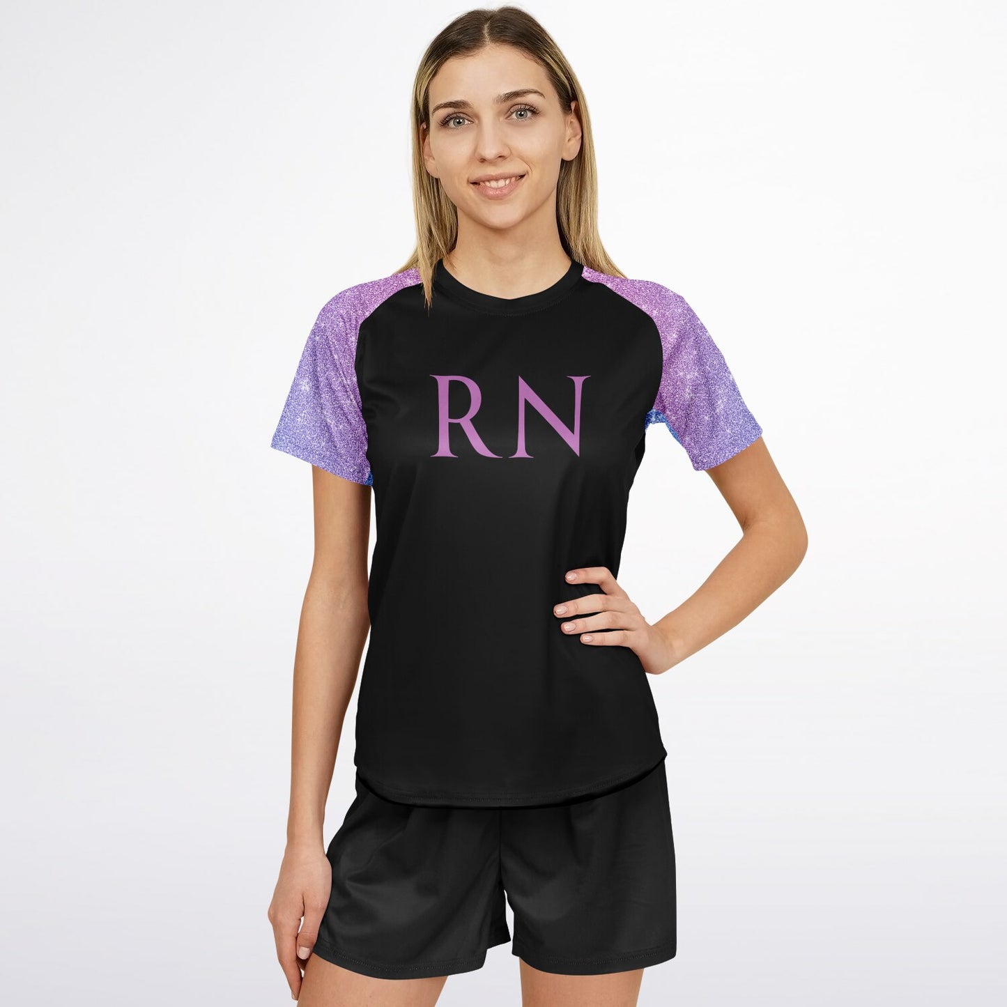 RN Active tee -  Purple and pink sleeves