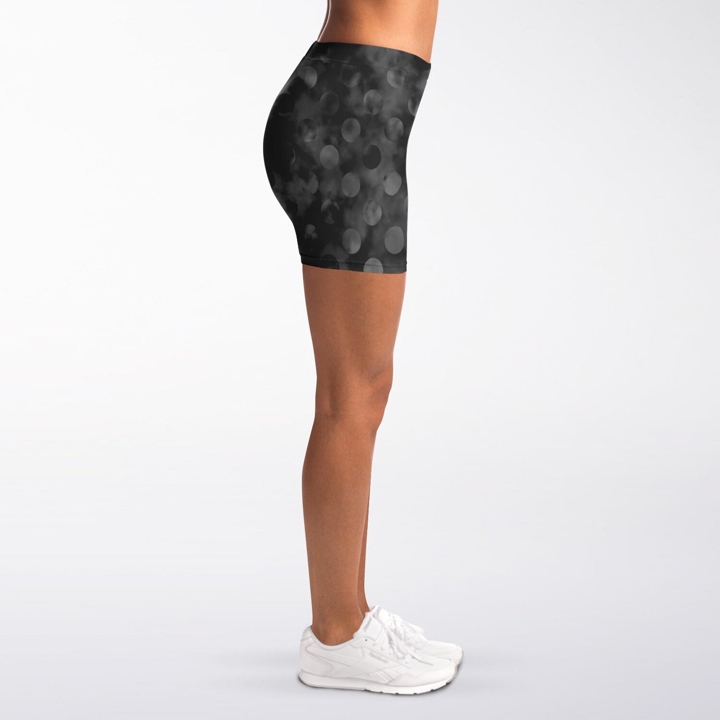 Black Dot Noir Legging Shorts - AOP