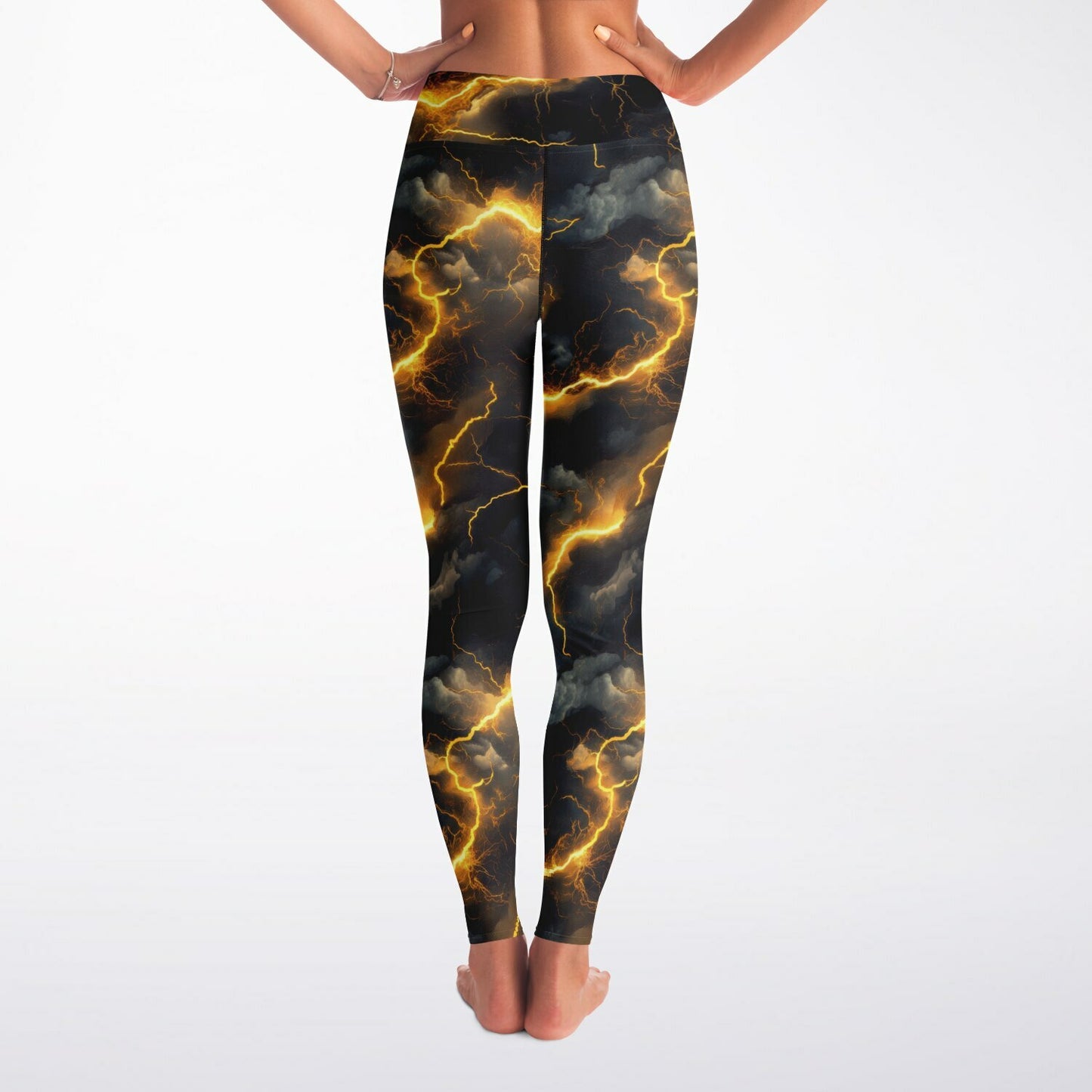 Gold Lightning Yoga Leggings -