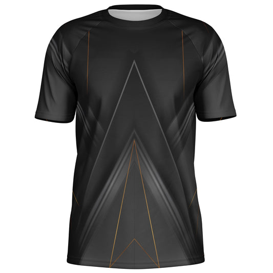 Black with Gold Lines Men's Active Wear Jersey