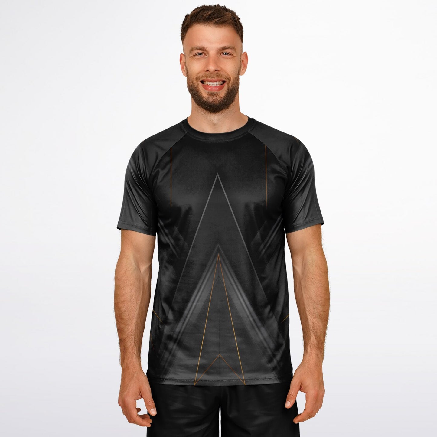 Black with Gold Lines Men's Active Wear Jersey
