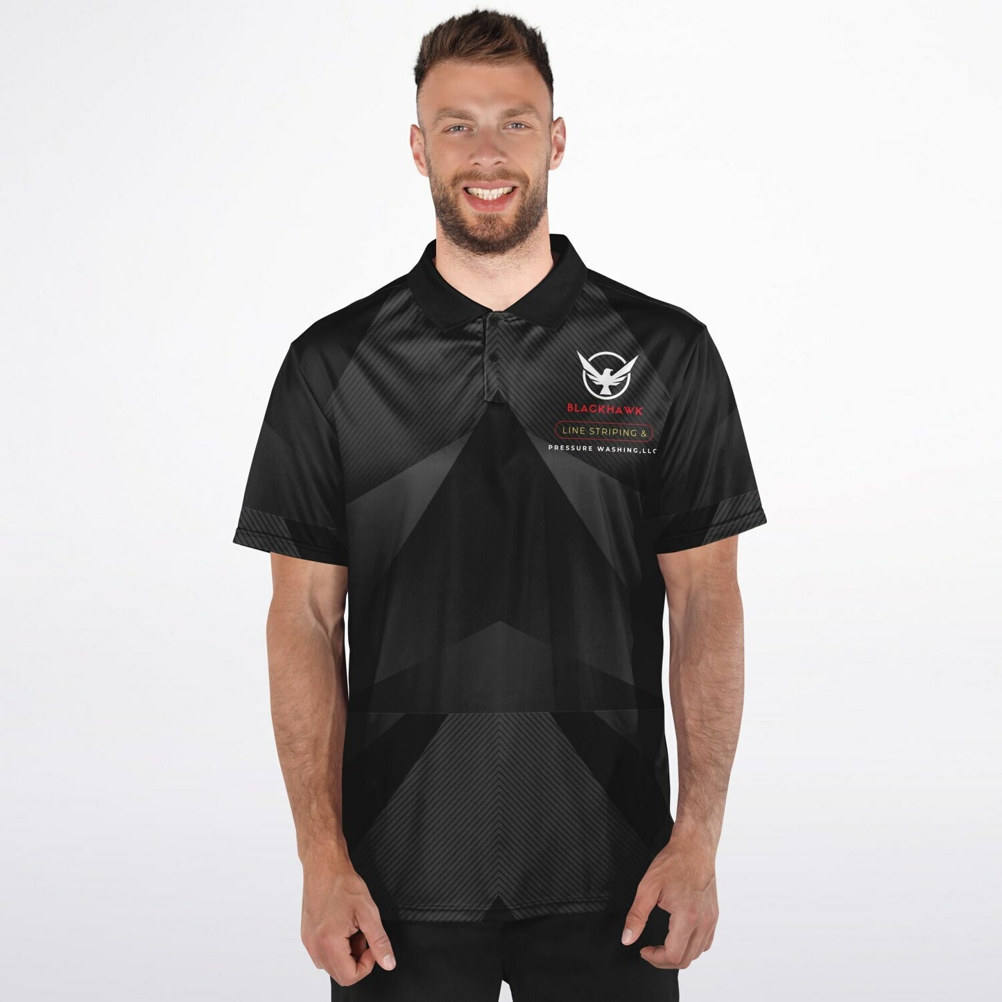 Blackhawk Line Striping Polo Shirt - AOP