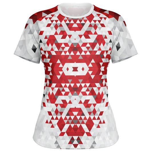 Women's active top  - Red and white diamond