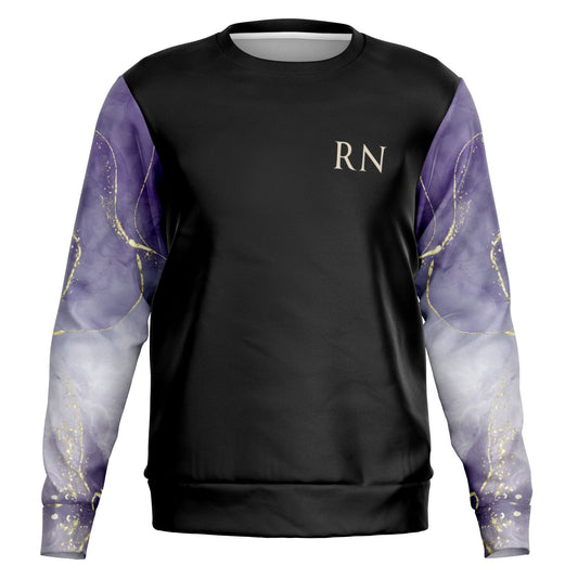 RN Crew Sweatshirt -  Black,  Dark Purple with gold- Gold text