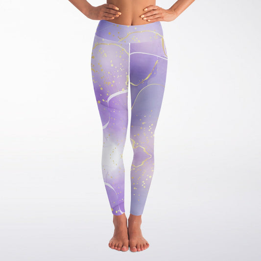 Purple with gold Yoga Leggings