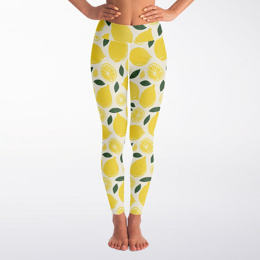 Lemon Yoga Leggings - AOP