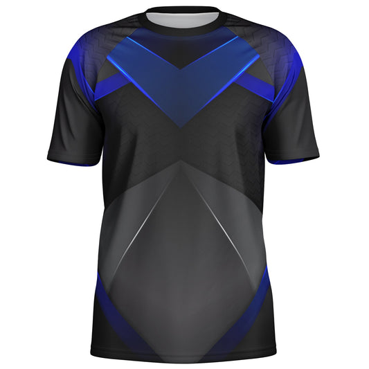 Black and Gray with Blue Men's Active Wear Jersey