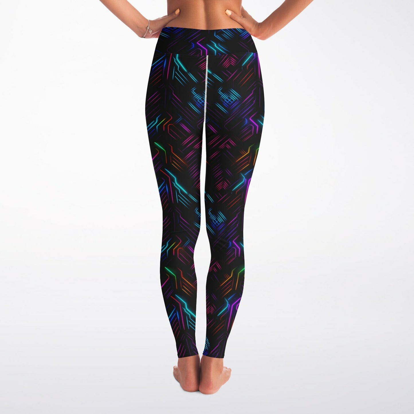 Neon Lights Yoga Leggings - AOP D3