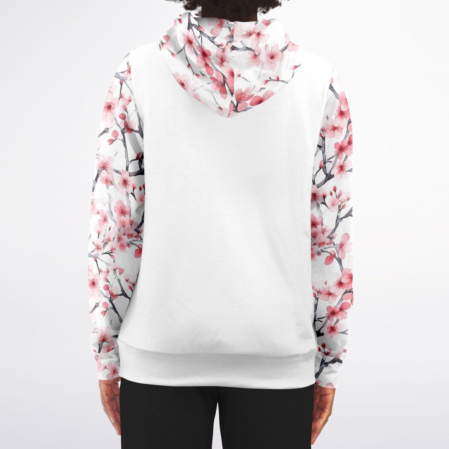Pink Tree Blossom's Zip-Up Hoodie - AOP