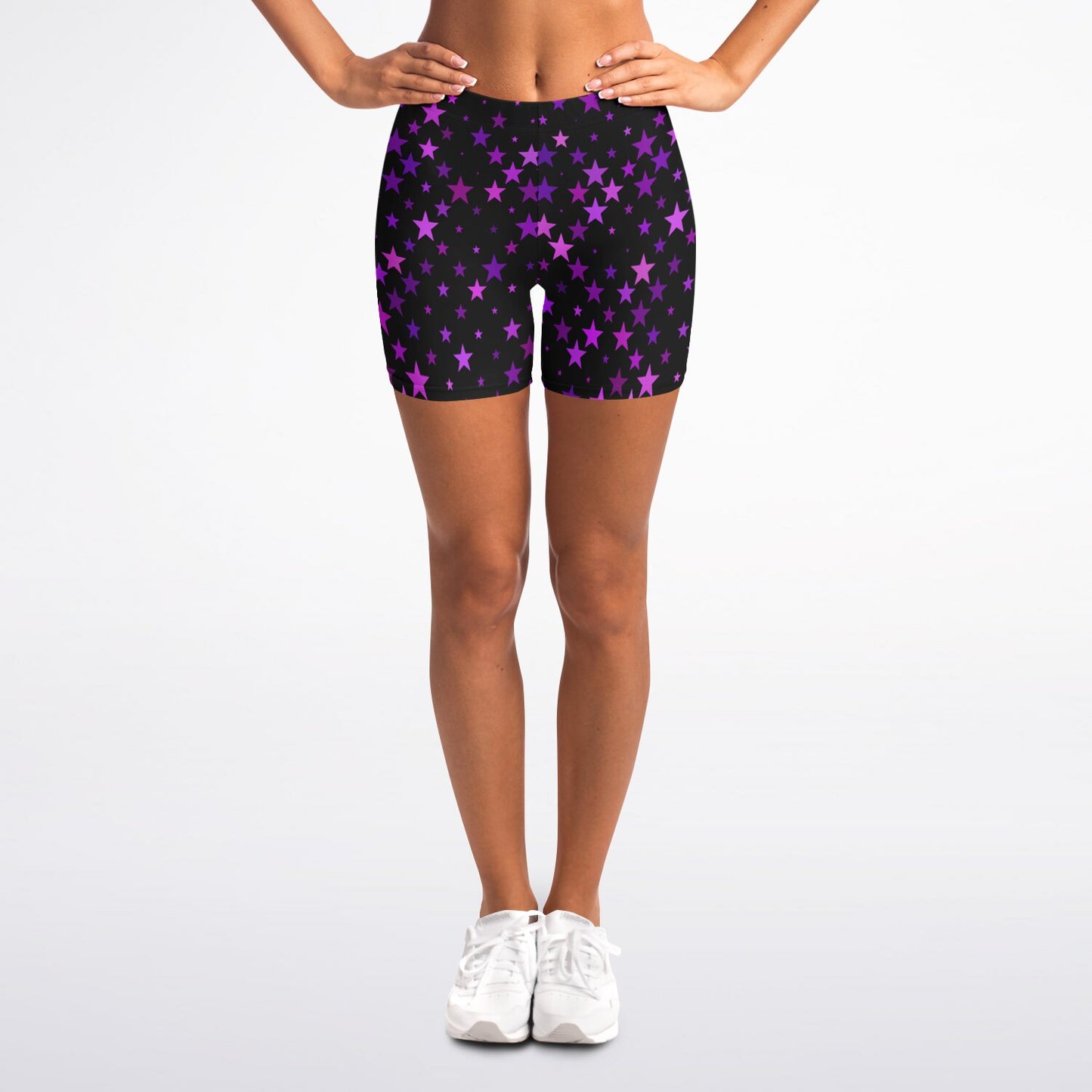Purple stars Legging Shorts - AOP