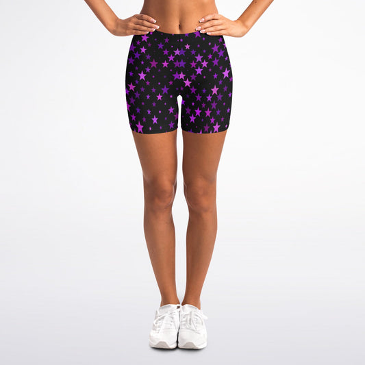 Purple stars Legging Shorts - AOP