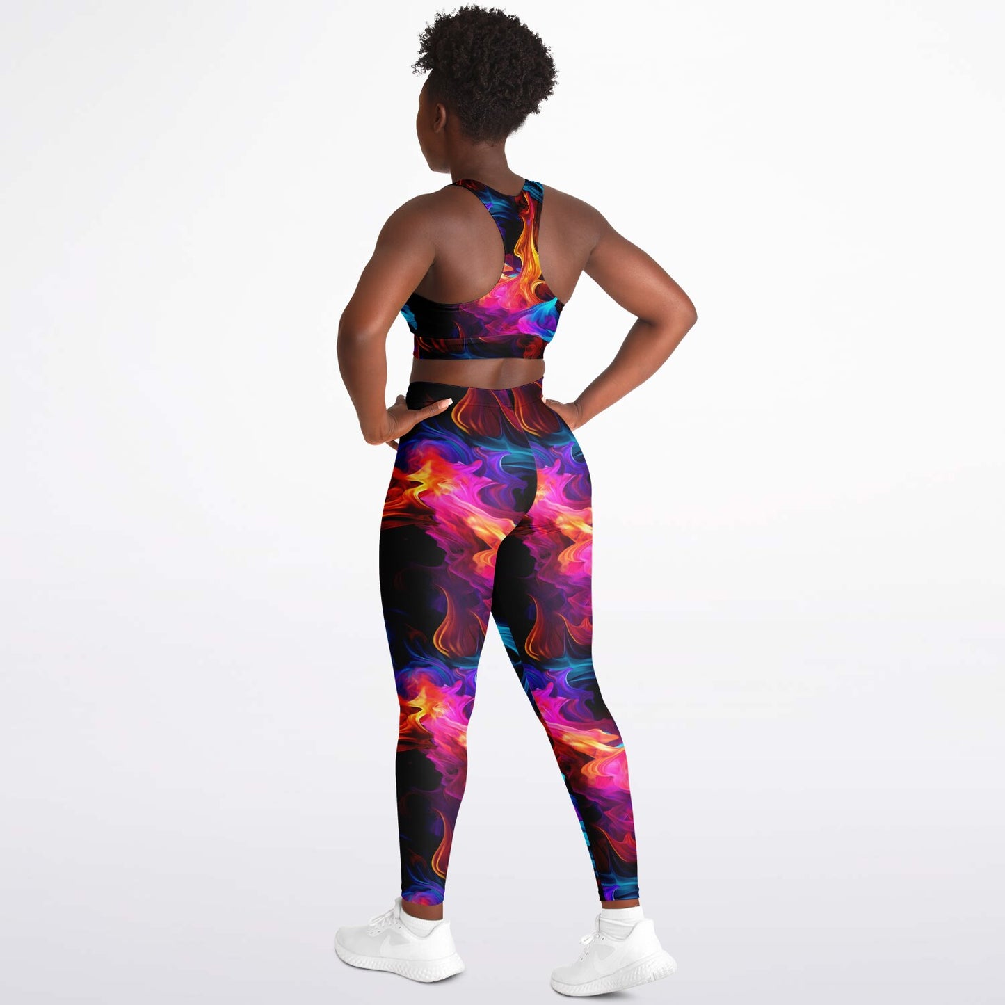 Fire and Ice Padded Sports Bra & Leggings - AOP