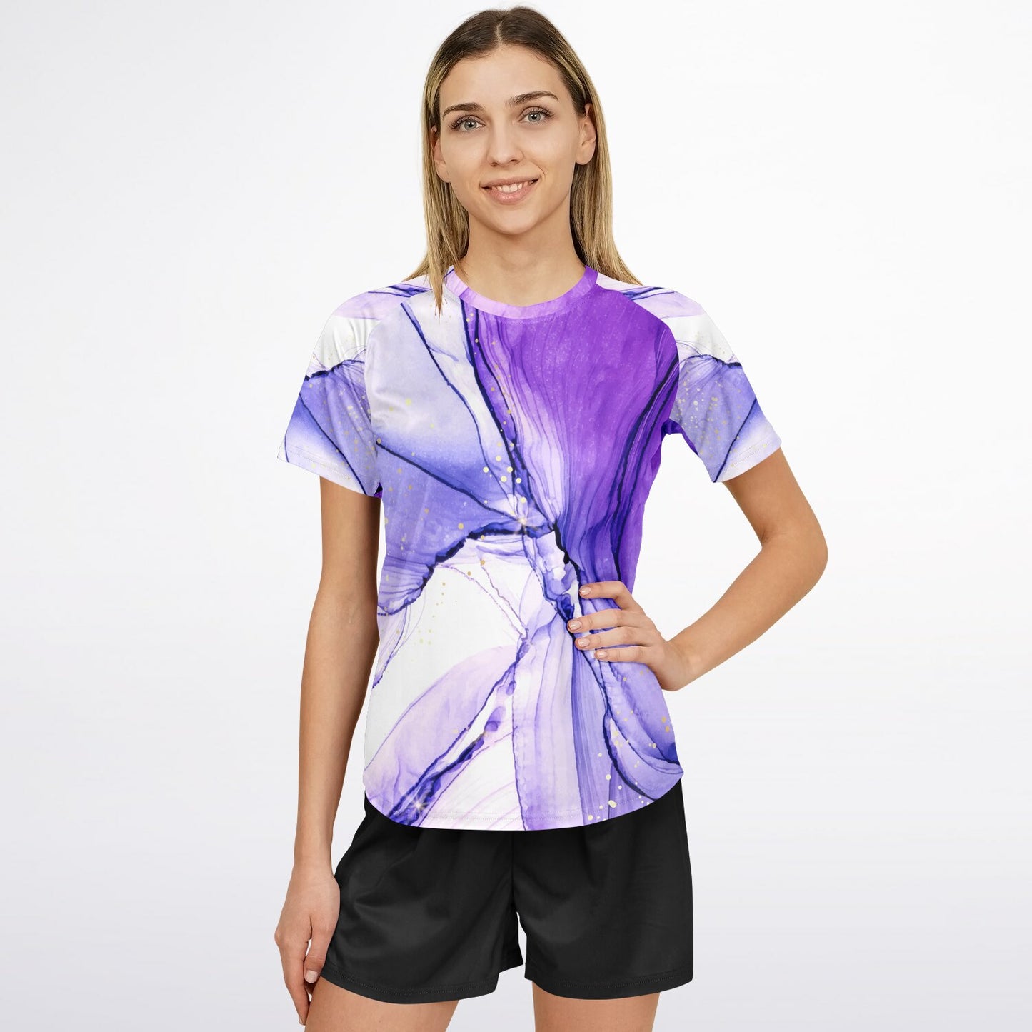 Women's active Top - Purple and white