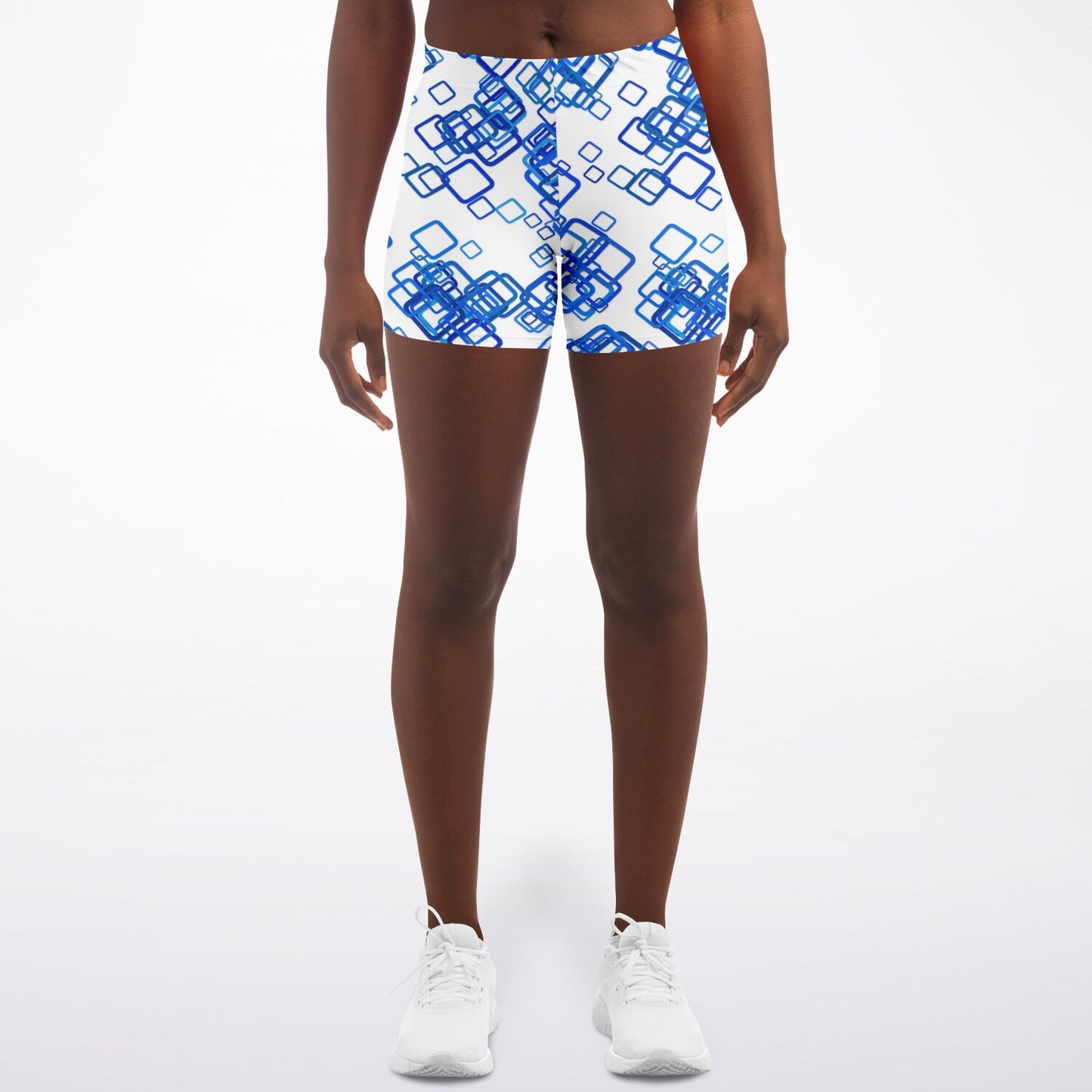 Blue squares Legging Shorts - AOP