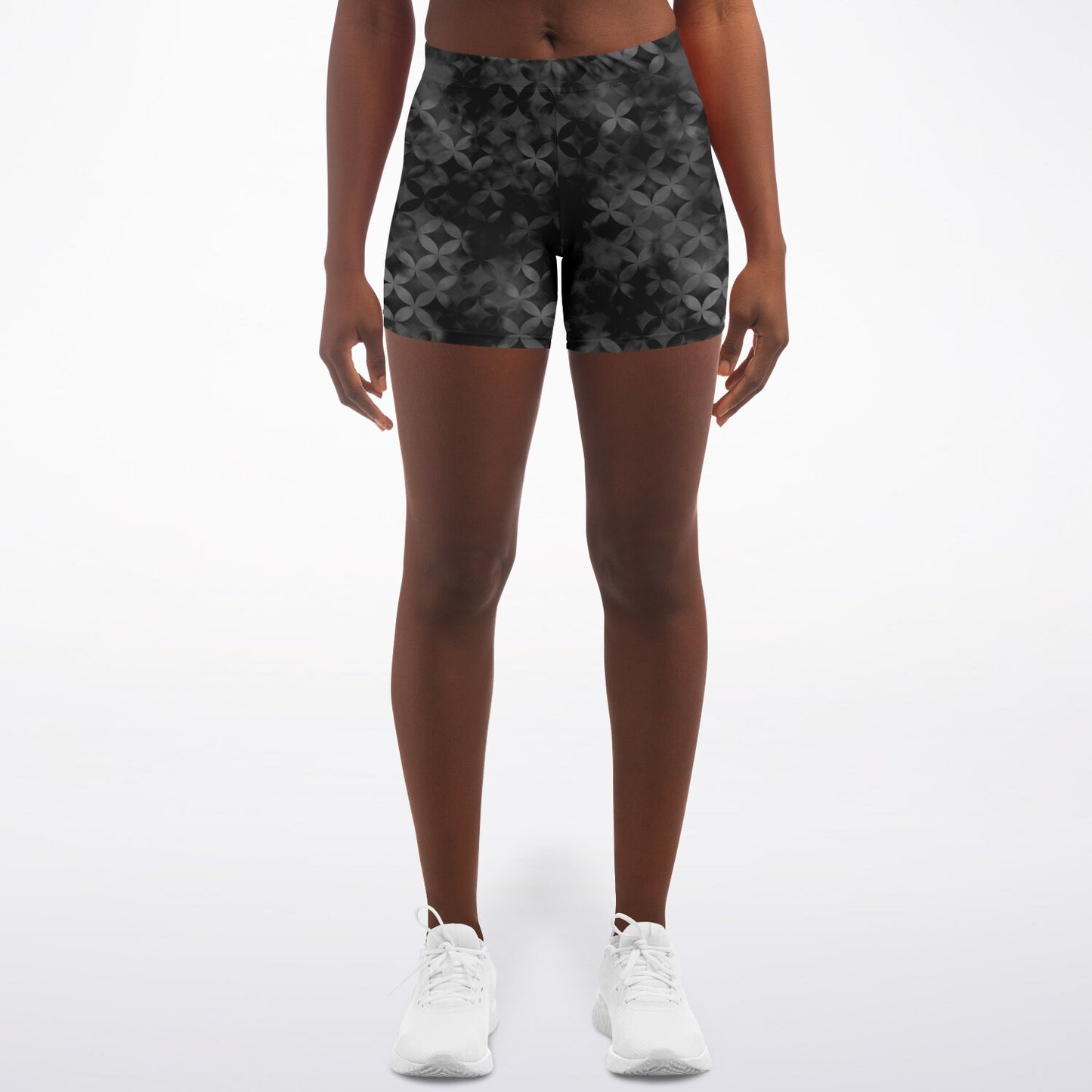 Black Noir Legging Shorts - AOP D1