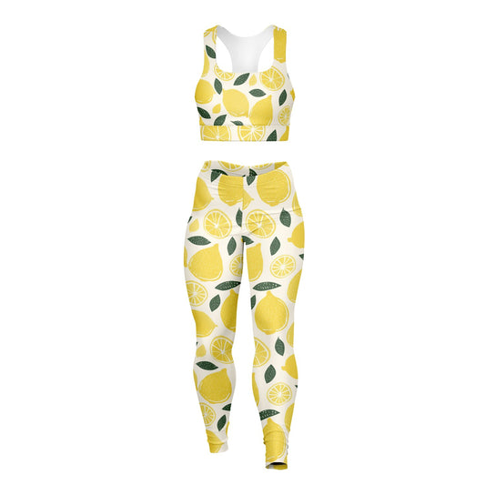 Lemon Padded Sports Bra & Leggings - AOP